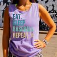 Eat Sleep Baseball Repeat Baseball Player Baseball Comfort Colors Tank Top Lagoon