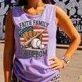 Faith Family Freedom Patriotic Christian Baseball Game Day Comfort Colors Tank Top Lagoon