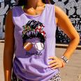 Football Mom Baseball Mom Life Messy Bun Mom Of Both Comfort Colors Tank Top Lagoon