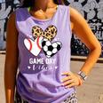 Game Day Vibes Soccer Baseball Mom Heart Comfort Colors Tank Top Lagoon