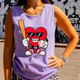 Heart Playing Baseball Valentines Day Comfort Colors Tank Top Lagoon