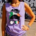 Ireland Baseball Mom Messy Bun Irish Baseball Girl Comfort Colors Tank Top Lagoon