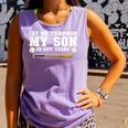 Let Me Through My Son Is Out There Baseball Mom Comfort Colors Tank Top Lagoon