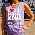 I Love Heart Hot Baseball Moms And Cold Beer Raglan Baseball Tee Comfort Colors Tank Top Lagoon