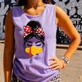 Messy Bun Baseball Mom Turkey Face Matching Thanksgiving Comfort Colors Tank Top Lagoon