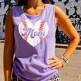 Mother's Day Distressed Heart Baseball Mom Mama Sport Fan Comfort Colors Tank Top Lagoon