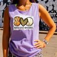 Peace Love Baseball Mom Leopard Print Mother's Day Comfort Colors Tank Top Lagoon