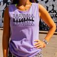 Retro Baseball Mama Groovy Baseball Mom Comfort Colors Tank Top Lagoon