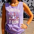 You Run I Gun Baseball Catcher Softball Player Comfort Colors Tank Top Lagoon