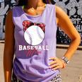 Softball Baseball Mom Floral Tee Mother's Day Premium Comfort Colors Tank Top Lagoon