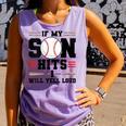 If My Son Hits I Will Yell Loud Baseball Mom Comfort Colors Tank Top Lagoon
