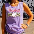 Sport Mom Leopard Mother's Day Baseball Mommy Mama Comfort Colors Tank Top Lagoon