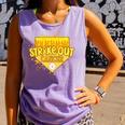 Strike Out Childhood Cancer Boys Baseball Drip Gold Ribbon Comfort Colors Tank Top Lagoon