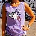 That's My Boy Leopard Heart Baseball Mom Premium Comfort Colors Tank Top Lagoon
