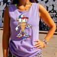 USA Patriotic Baseball Ice Cream Cone Freedom Comfort Colors Tank Top Lagoon