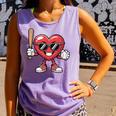 Valentines Day Heart Playing Baseball Boys Men Kids Girls Comfort Colors Tank Top Lagoon