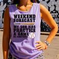 Weekend Forecast My Son Has Practice Baseball Mom Comfort Colors Tank Top Lagoon