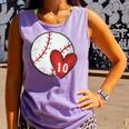 Womens Custom Baseball Mom Number 10 Heart For Mom Mommy Comfort Colors Tank Top Lagoon