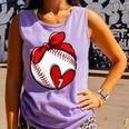 Womens Custom Baseball Mom Number 7 Heart For Mom Mommy Premium Comfort Colors Tank Top Lagoon