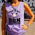 Yes This Is My Son Out There Baseball Mom Comfort Colors Tank Top Lagoon