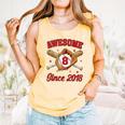 8 Year Old Boys Awesome Since 2018 Baseball Birthday Comfort Colors Tank Top Grey