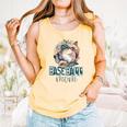Artsy Baseball Mom Flowers Unique Game Day Ball Distressed Comfort Colors Tank Top Grey