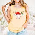 Baseball Christmas Reindeer Santa Hat Sports Player Xmas Comfort Colors Tank Top Grey
