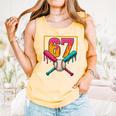 Baseball Ice Cream Drip Number 67 Player 67th Birthday Premium Tri-Blend Comfort Colors Tank Top Grey