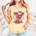Baseball Ice Cream Drip Baseball Strawberry For Youth Red Comfort Colors Tank Top Grey