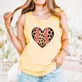 Baseball Mom Leopard Heart Valentine Day Mother Day Comfort Colors Tank Top Grey