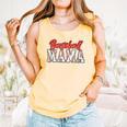 Baseball Mom Retro Groovy Baseball Mama Women Mother's Day Comfort Colors Tank Top Grey