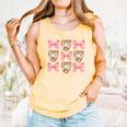 Baseball Mom Sister Tween Teen Girl Girly Pink Bow Preppy Comfort Colors Tank Top Grey