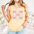 Baseball Mom Sister Tween Teen Girl Girly Pink Bow Preppy Premium Comfort Colors Tank Top Grey