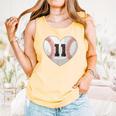 Baseball Number 11 Distressed Heart For Baseball Moms Comfort Colors Tank Top Grey Baseball Number 11 Distressed Heart For Baseball Moms Comfort Colors Tank Top Grey