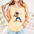 Baseball Puerto Rico Patriotic Flag Boricua Baseball Player Comfort Colors Tank Top Grey