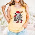 Baseball Skeleton Halloween Playing Comfort Colors Tank Top Grey Baseball Skeleton Halloween Playing Comfort Colors Tank Top Grey