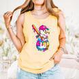 Baseball Snowman Drip Christmas Baseball Boys Men Kids Comfort Colors Tank Top Grey