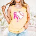 Breast Cancer Awareness Baseball Mom Comfort Colors Tank Top Grey Breast Cancer Awareness Baseball Mom Comfort Colors Tank Top Grey