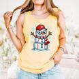 Christmas Baseball Snowman Xmas Pajamas Women Men Boys Comfort Colors Tank Top Grey