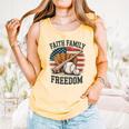 Faith Family Freedom Patriotic Christian Baseball Game Day Comfort Colors Tank Top Grey