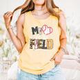 My Heart Is On That Field Mother's Day Baseball Mom Women Comfort Colors Tank Top Grey