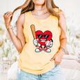 Heart Playing Baseball Valentines Day Comfort Colors Tank Top Grey