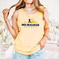 Milwaukee Baseball Minimalist City Skyline Baseball Lover Comfort Colors Tank Top Grey