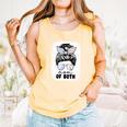 Mom Of Both Volleyball And Baseball Mom For Women Messy Bun Comfort Colors Tank Top Grey