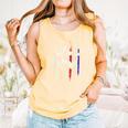 Patriotic Baseball Catcher American Flag Sports Tee Comfort Colors Tank Top Grey