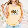 Peace Love Baseball Mom Leopard Print Mother's Day Comfort Colors Tank Top Grey