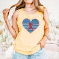 Primitive Patriotic American Baseball Mom Softball Dingers Comfort Colors Tank Top Grey