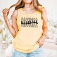 Retro Baseball Mama Groovy Baseball Mom Comfort Colors Tank Top Grey