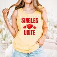 Singles Unite Valentines Day Humor For Singles Raglan Baseball Tee Comfort Colors Tank Top Grey