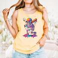 Skelton Playing Baseball Halloween Baseball Drip Boys Kids Comfort Colors Tank Top Grey
